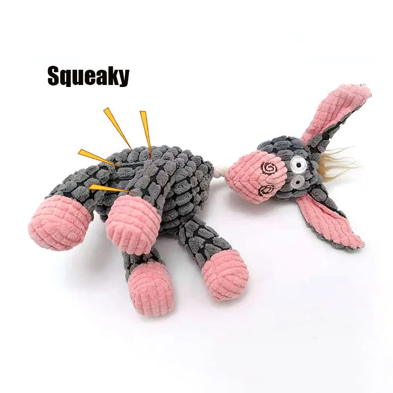 Fun Donkey Shaped Corduroy Squeaky Pet Toy