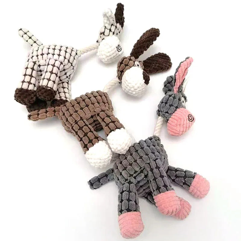 Fun Donkey Shaped Corduroy Squeaky Pet Toy
