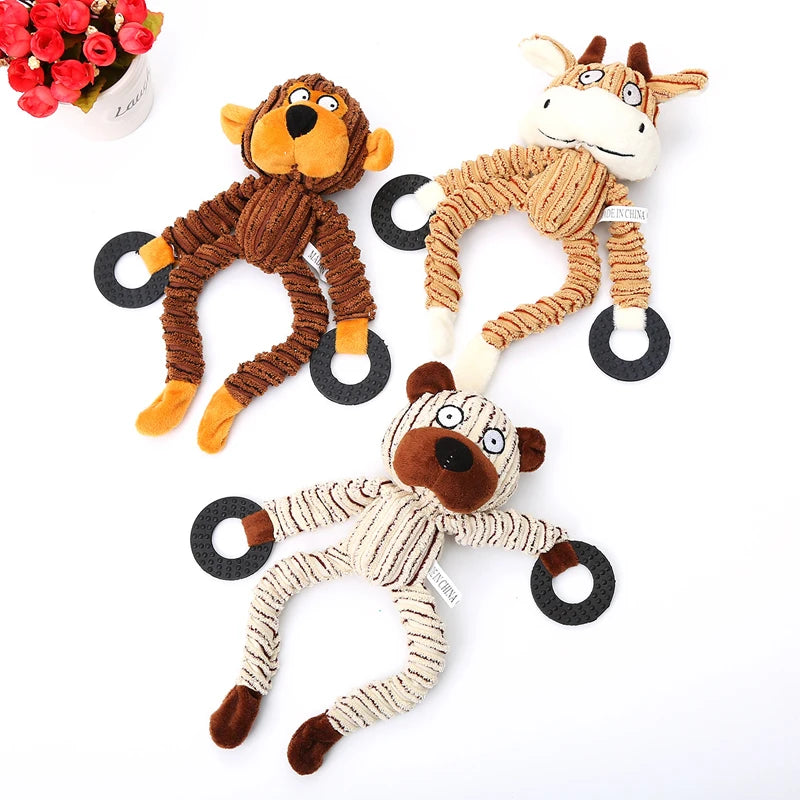 Fun Donkey Shaped Corduroy Squeaky Pet Toy