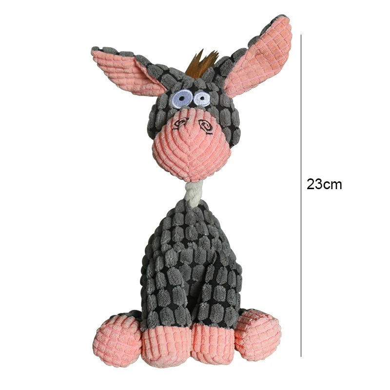 Fun Donkey Shaped Corduroy Squeaky Pet Toy